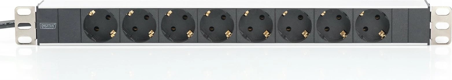 Prizë rack Digitus DN-95401, 8x Schuko, 2m, 1U, e zezë