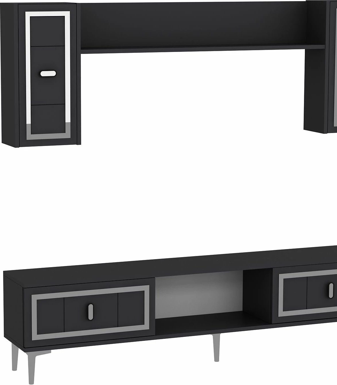 Komodë TV Skye Decor, orion, antracit, argjend