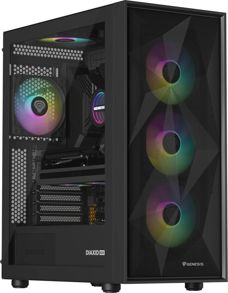 Sistem ftohës me lëng për kasë kompjuteri GENESIS NLG-2321, 3 ventilatorë, RGB, i zi