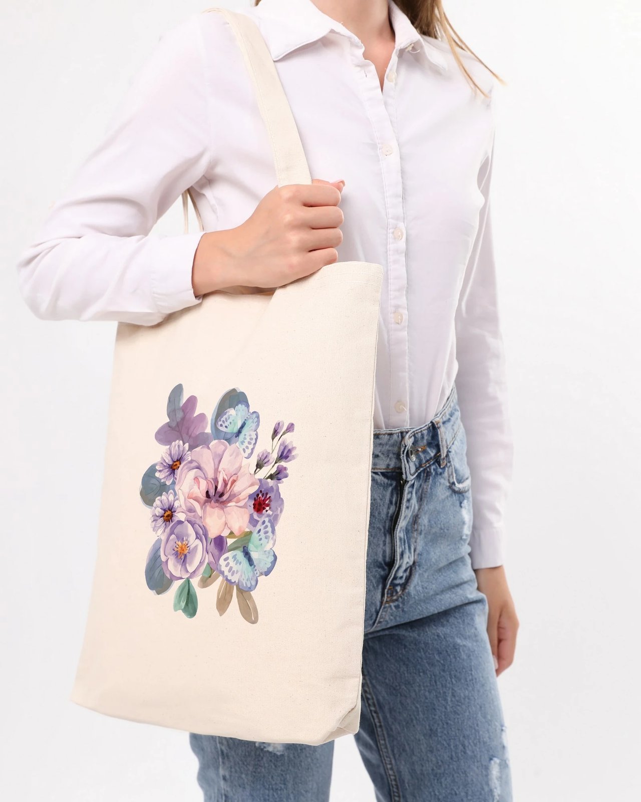 Qese tote Zoozie Bags, krem, 35x40x8cm