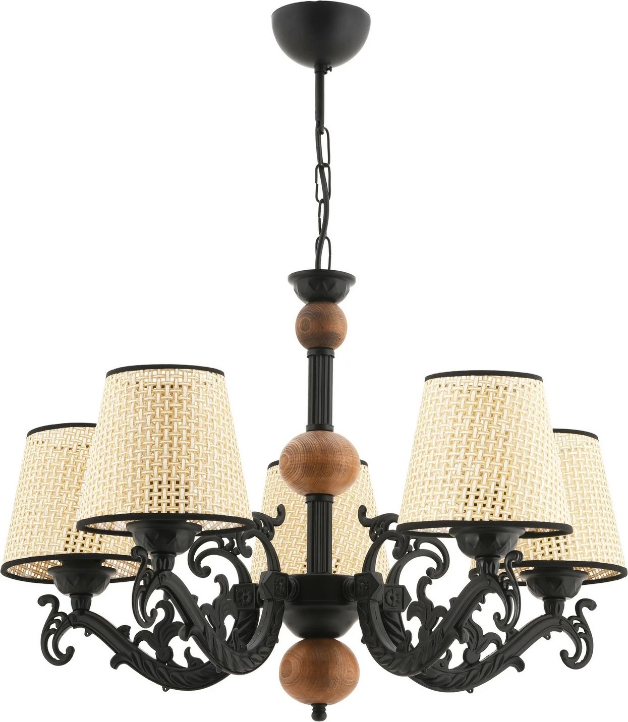 Llambë tavani Opviq Fiona, dru koral, e zezë, e bardhë, krem