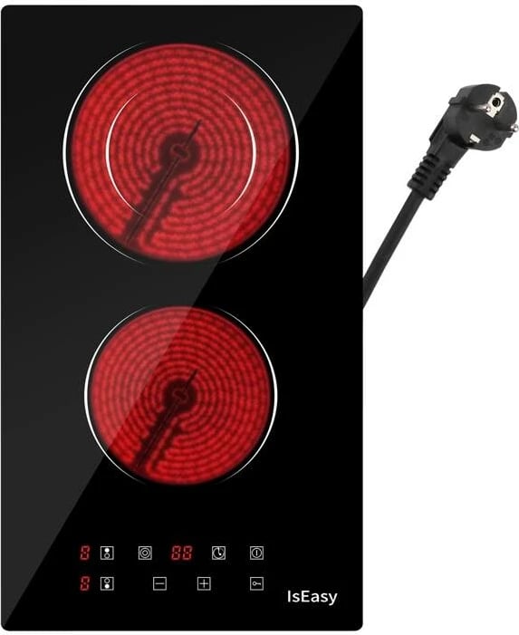 Pjatë elektrike/ceramike IsEasy LT2V-15, 2 zona, kontroll me prekje, e zezë