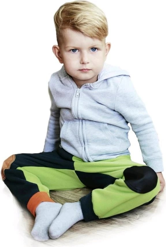 tuta polar për fëmijë, Veronika Girglová VG, madhësi 98/104, me jastëkë lëkure në gjunjë, 100% poliester, mjedër-antracit