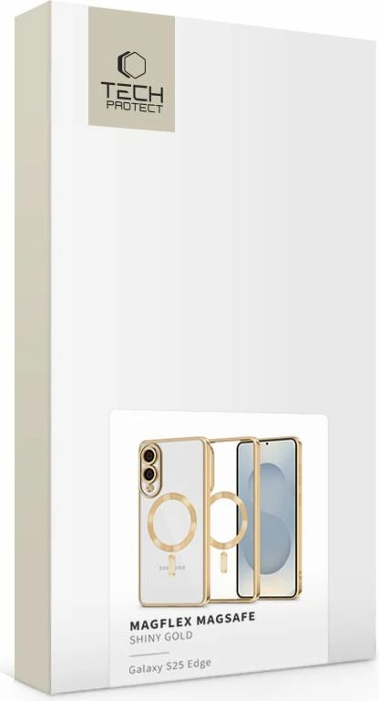 Mbështjellës Tech-Protect MagFlex për Samsung Galaxy S25 Edge, MagSafe, Transparent Gold