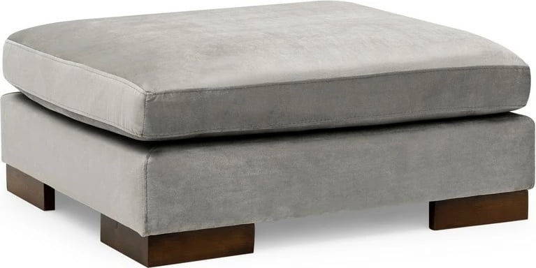 Këndare Atelier del Sofa Tulip, këndore e djathtë me pouf, ngjyrë gri e çelët