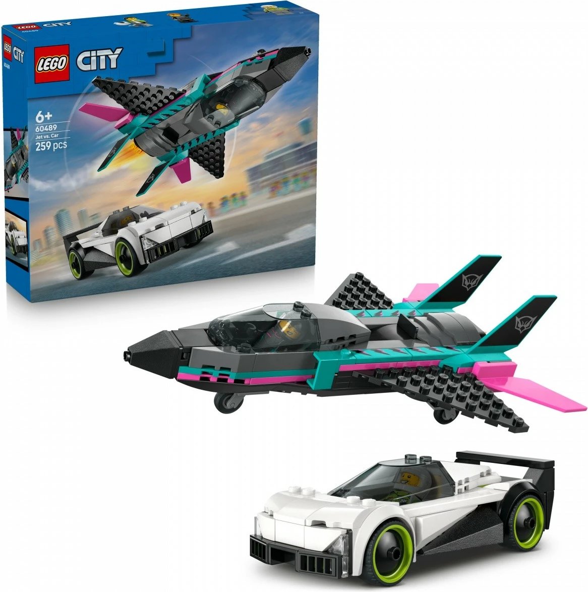 Set ndërtimi LEGO City 60489 Jet vs Car 259 pjesë 6+