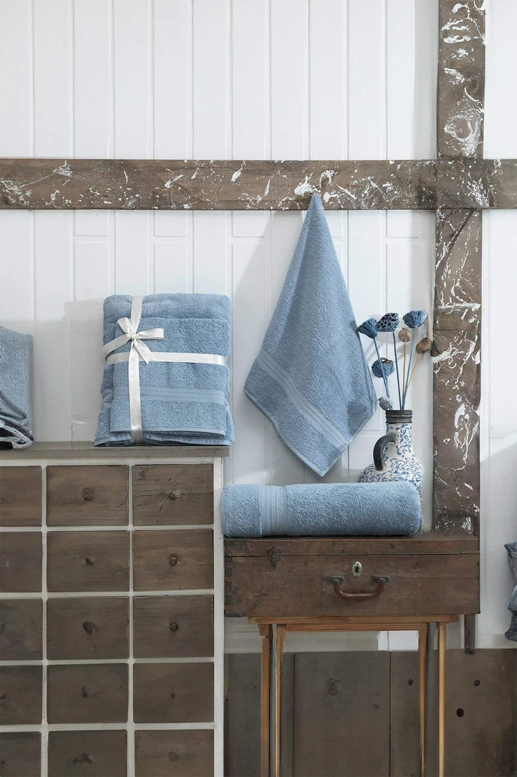 Set peshqirësh (2 copë), Mijolnir, DS - ngjyrë indigo blu