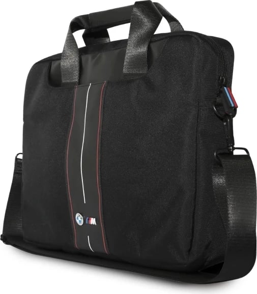 Çantë laptopi BMW BMCB15COMPVSKR, 16", najlon, vija të kuqe, e zezë Çantë laptopi BMW BMCB15COMPVSKR, 16", najlon, vija të kuqe, e zezë