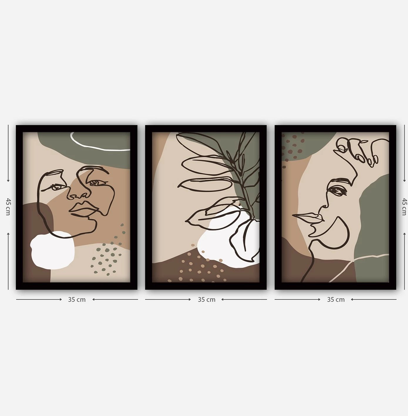 Pikturë dekorative me kornizë (3 copë), Wallity, 3SC25