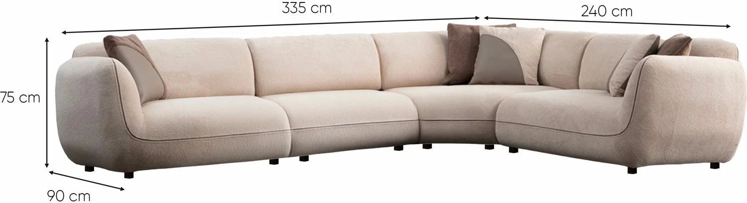 Këndore Pavia, krem, Atelier del Sofa, 335x240cm