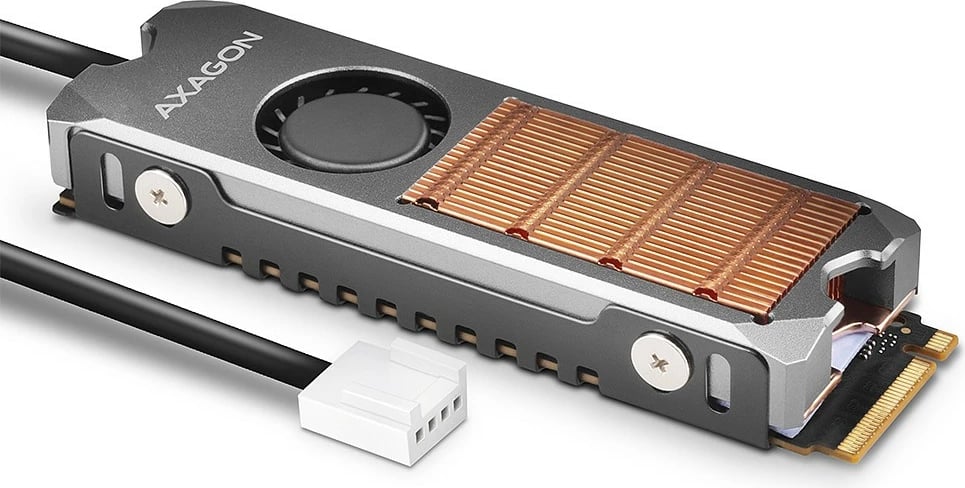 Ftohës aktiv për SSD M.2 AXAGON CLR-M2FAN me ventilator, bakër, 76x24x12mm