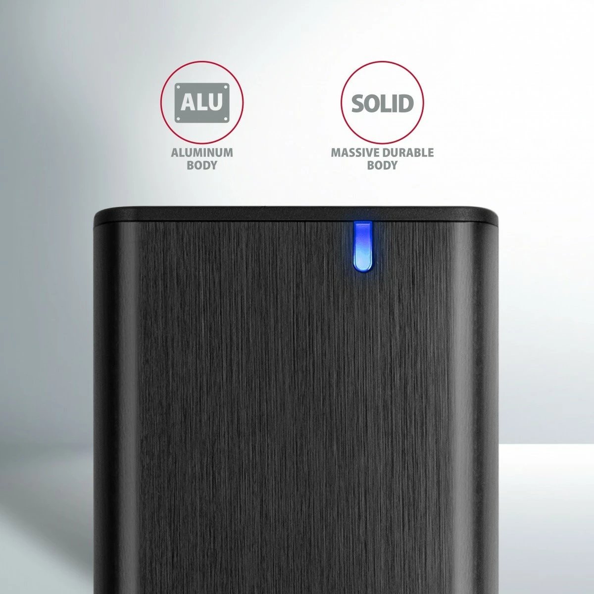 Kasë e jashtme AXAGON EEM2-SBC për SSD M.2 SATA, USB-C 3.2 Gen 2, Alumini, E zezë
