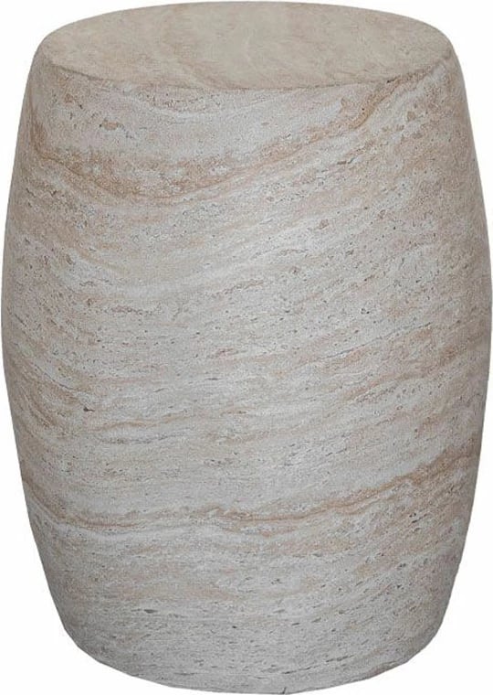 Tavolinë anësore ovale Lithos, ngjyrë bezhë, 62x43x52.5