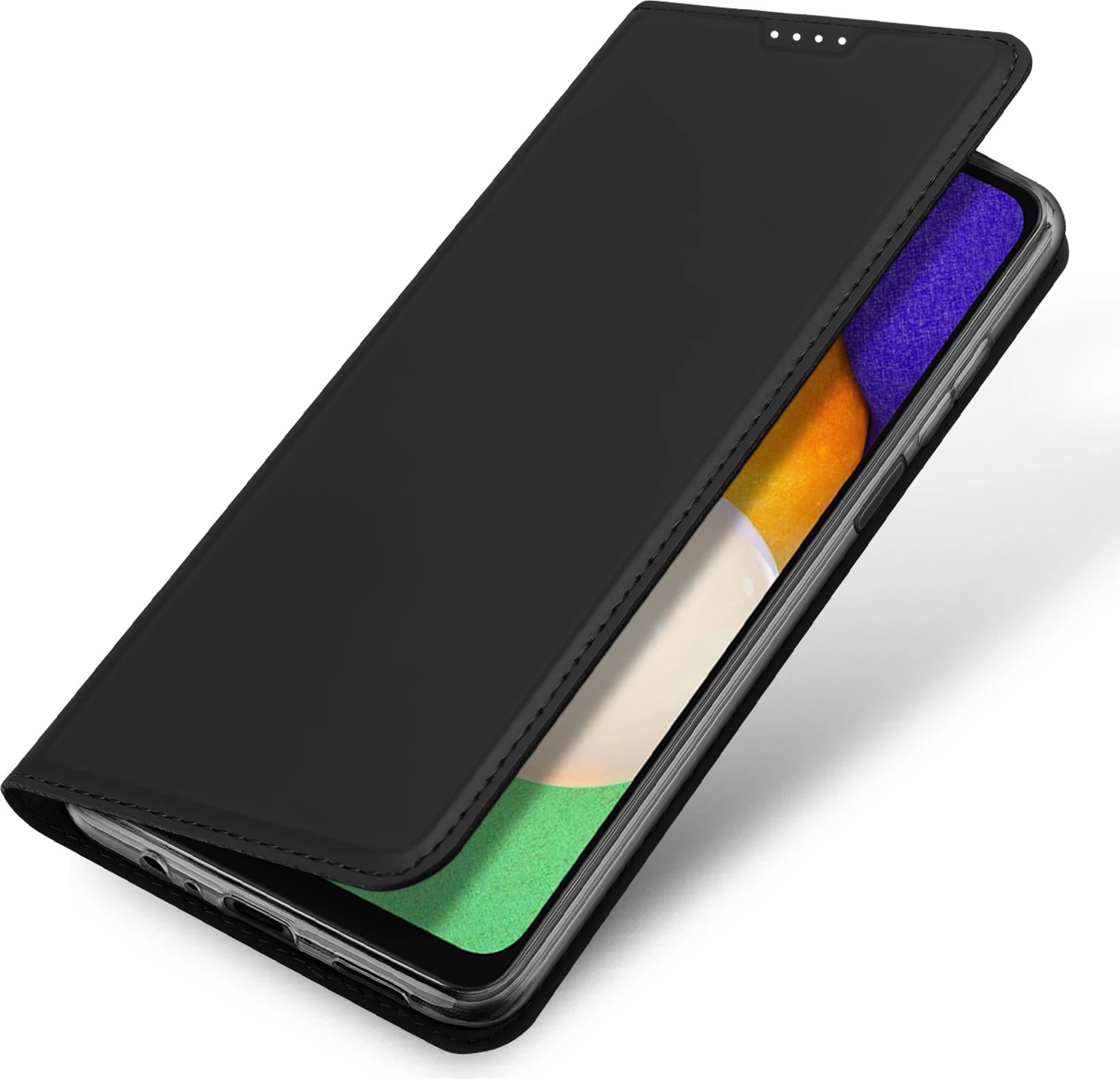 Mbështjellës Dux Ducis Skin Pro për Samsung Galaxy A14 4G/5G, me kapak, xhep për kartela, funksion standi, i zi