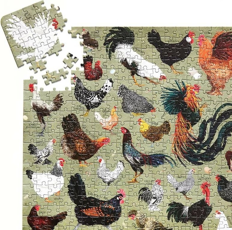 Puzzle CzuCzu Puzzlove Chickens 1000 pjesë, 48x68cm
