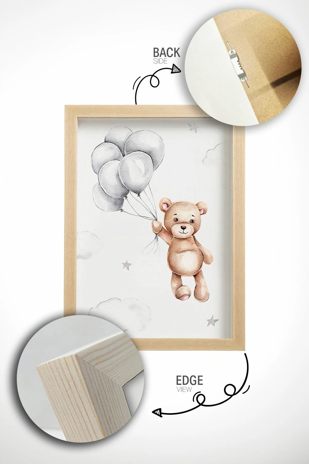 Pikturë dekorative me kornizë, 3 copë, Wallity, Artcerceve15