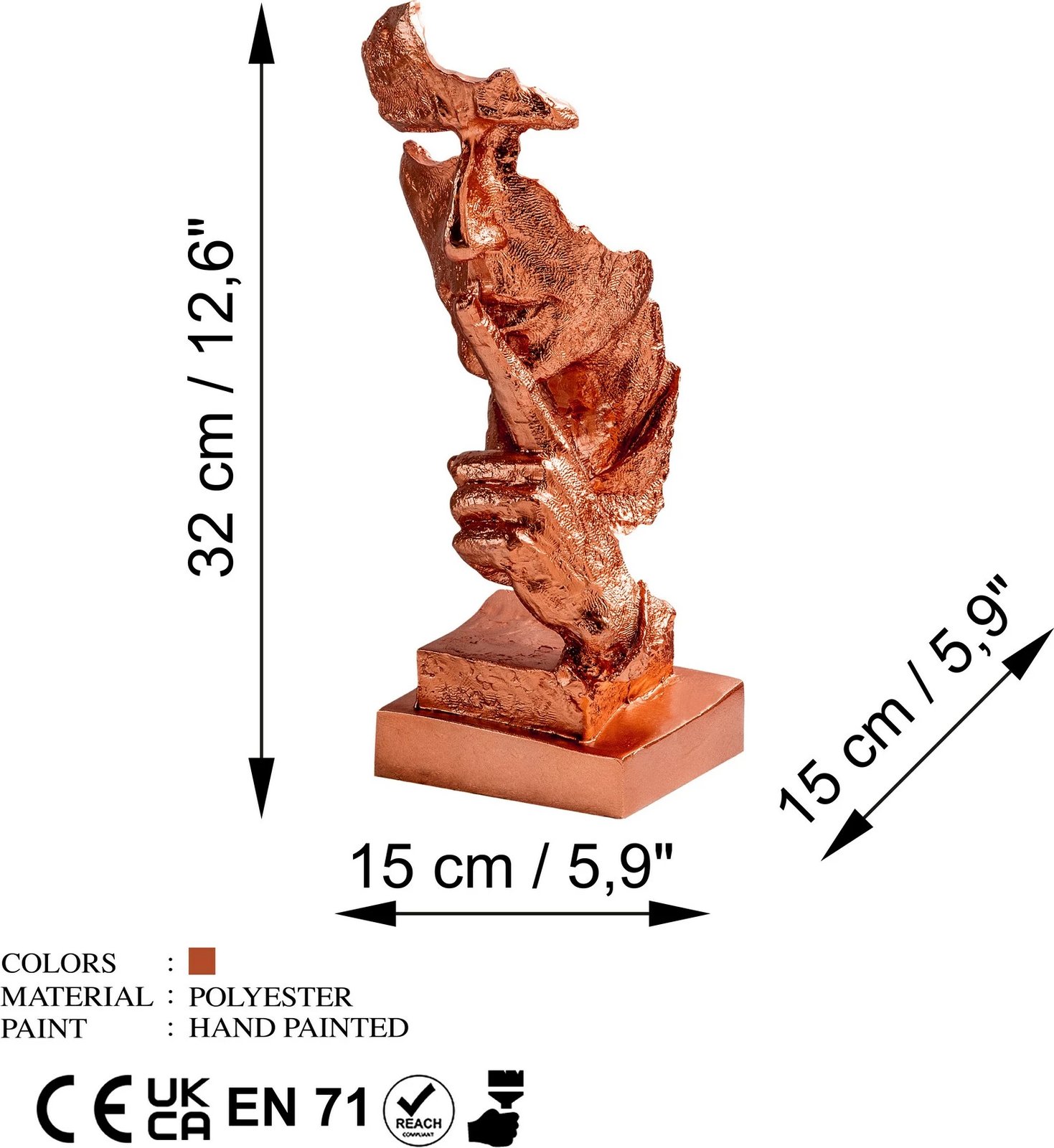 Objekt dekorativ, ngjyrë bakri, Evila Originals, Yak-031-A