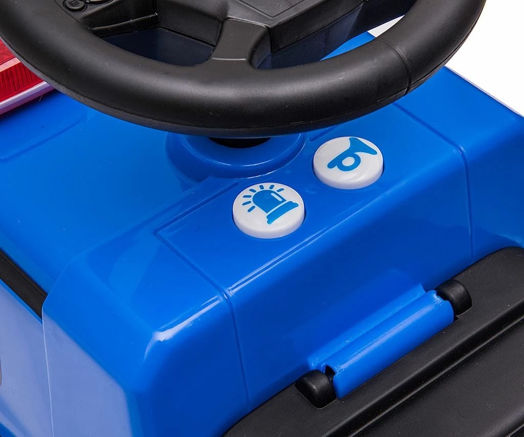 ride-on kamion policie për fëmijë, Milly Mally Mercedes Antos, drita e tinguj, 12–36 muaj, blu