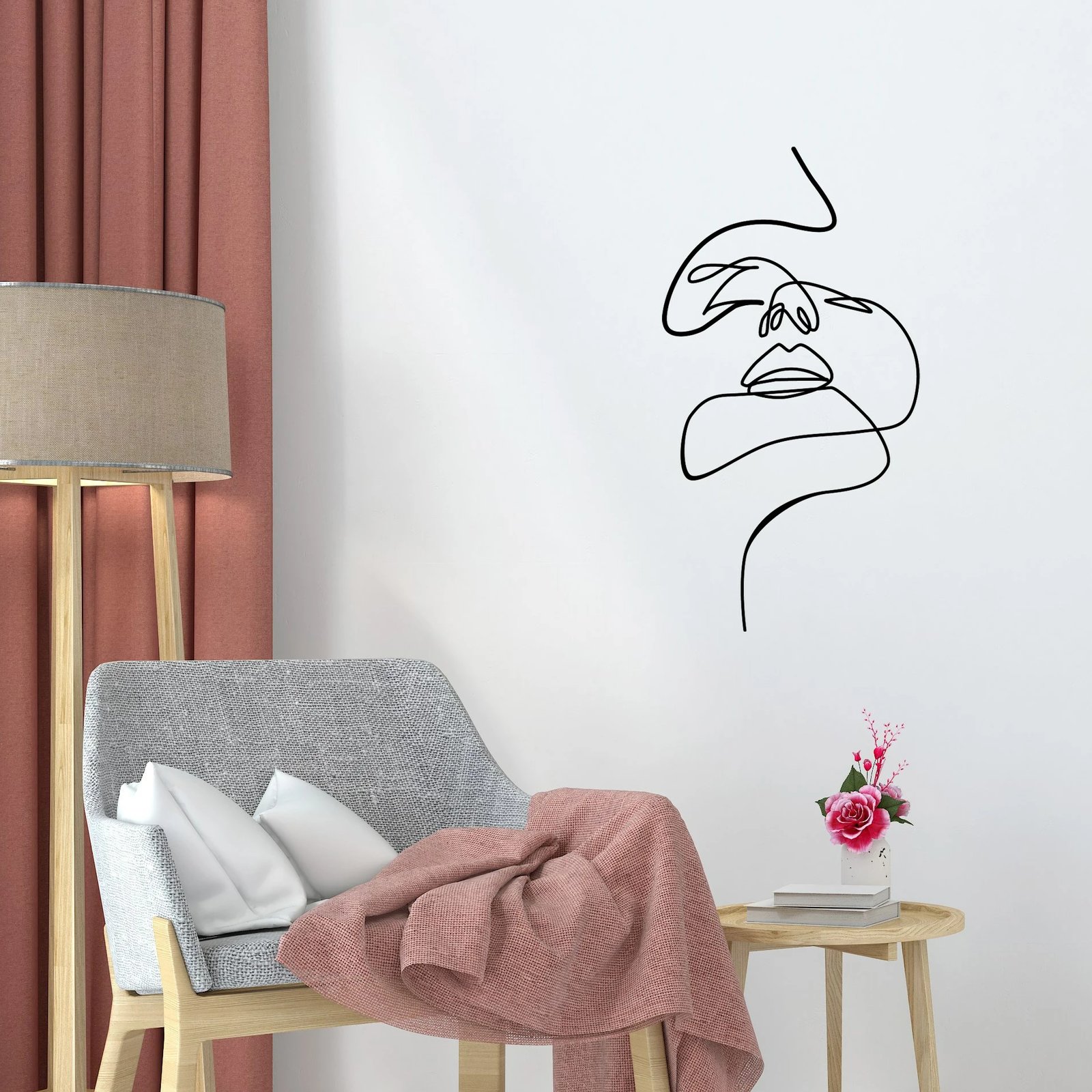 Aksesor dekorativ metalik për mur, Wallity Glycon, ngjyrë e zezë, 36x68cm