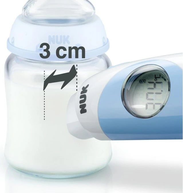Termometër bebe, NUK Flash, matje pa kontakt në ballë 1 sekondë, memorie 25, ekran LCD, i bardhë