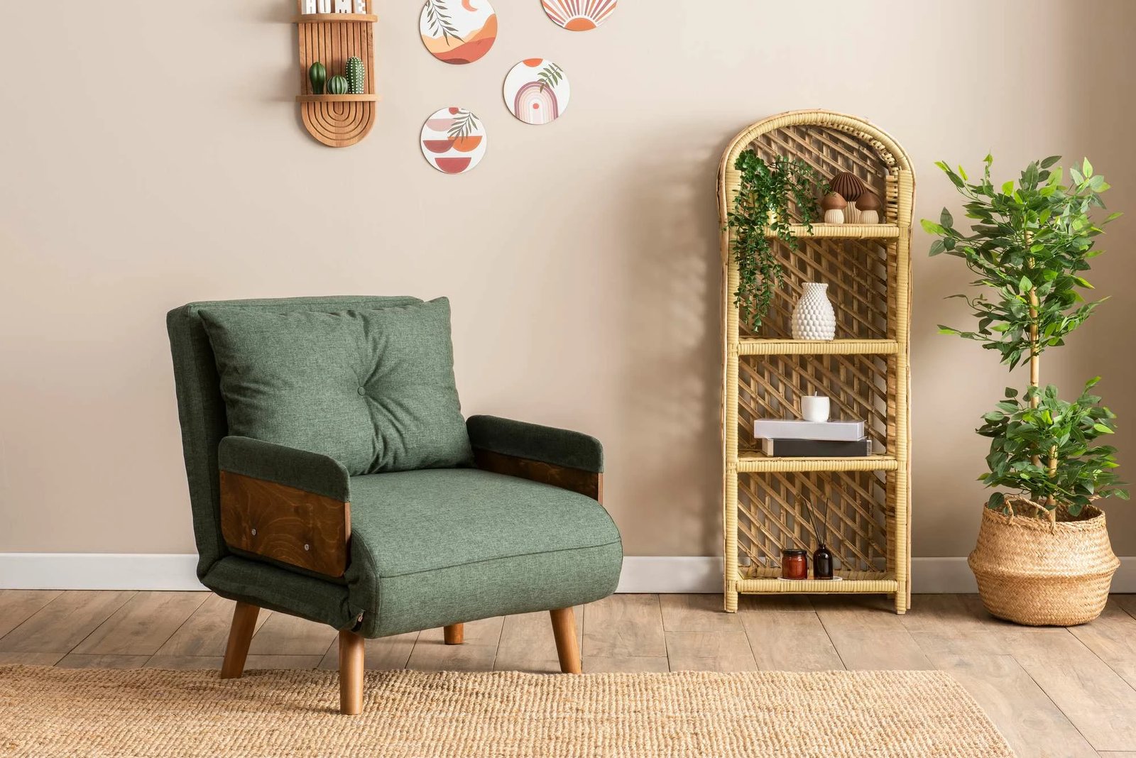 Krevat-karrige një vendës, Atelier del Sofa, Cosmo Single, ngjyrë e gjelbër