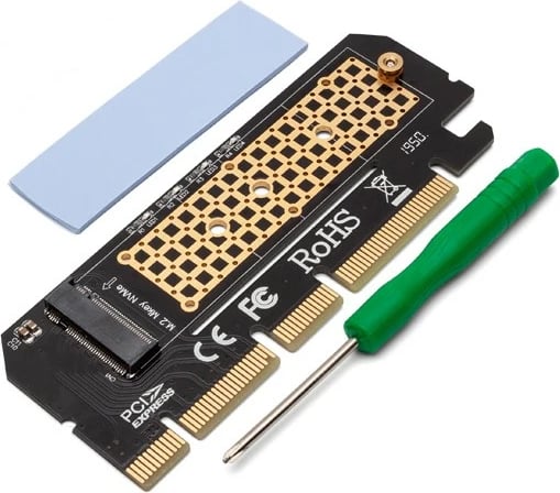 Kartë zgjerimi Savio AK-41, M.2 NVMe M-Key, PCI-E Adapter, e zezë