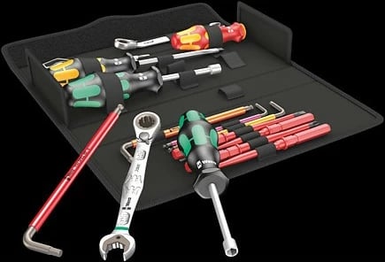 Set veglash Wera SH 2, 15 copë, çelik inoksi, zi/metalik