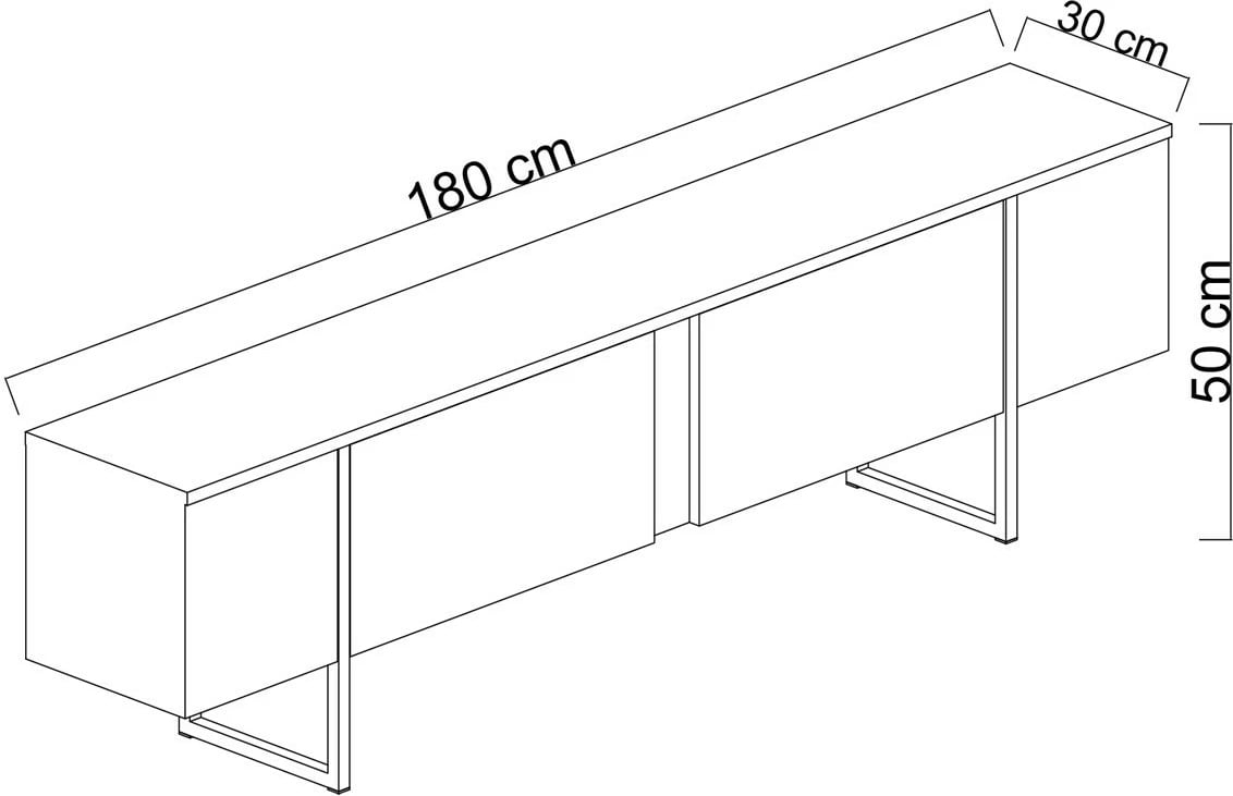 Komodë TV Hanah Home, Luxe, antracit, argjend