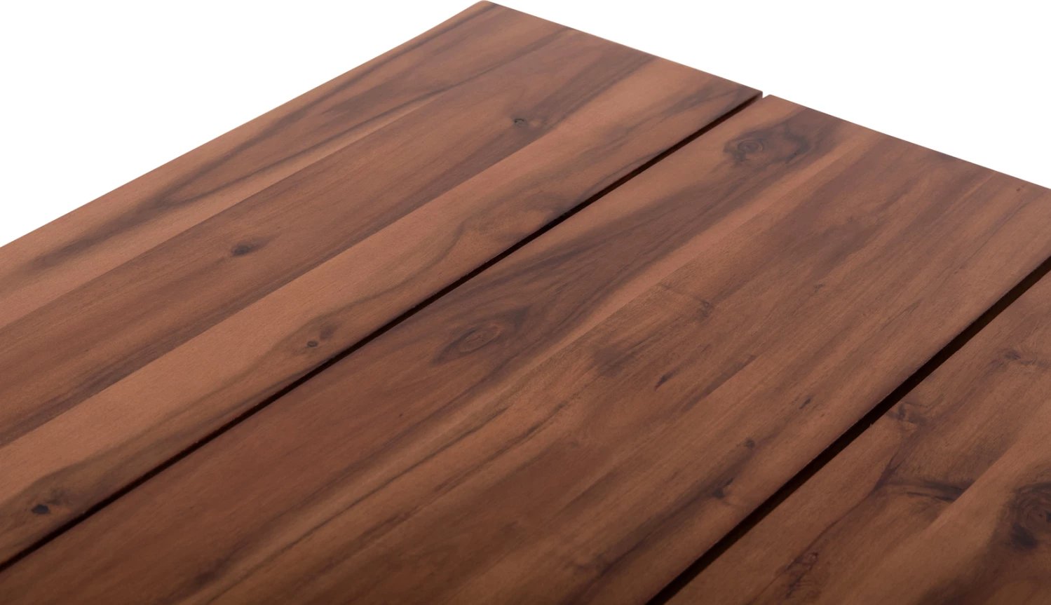 Tavolinë për jashtë FRIGGO, dru akacie, këmbë metalike, 140x80x77cm