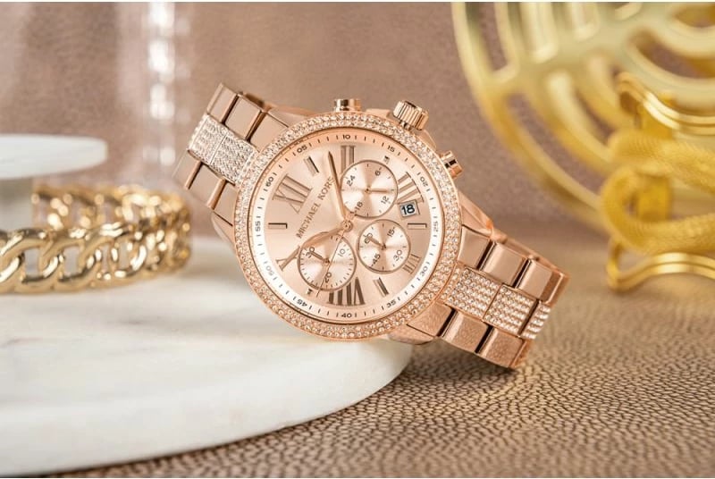 Orë dore për femra Michael Kors, rozë e artë