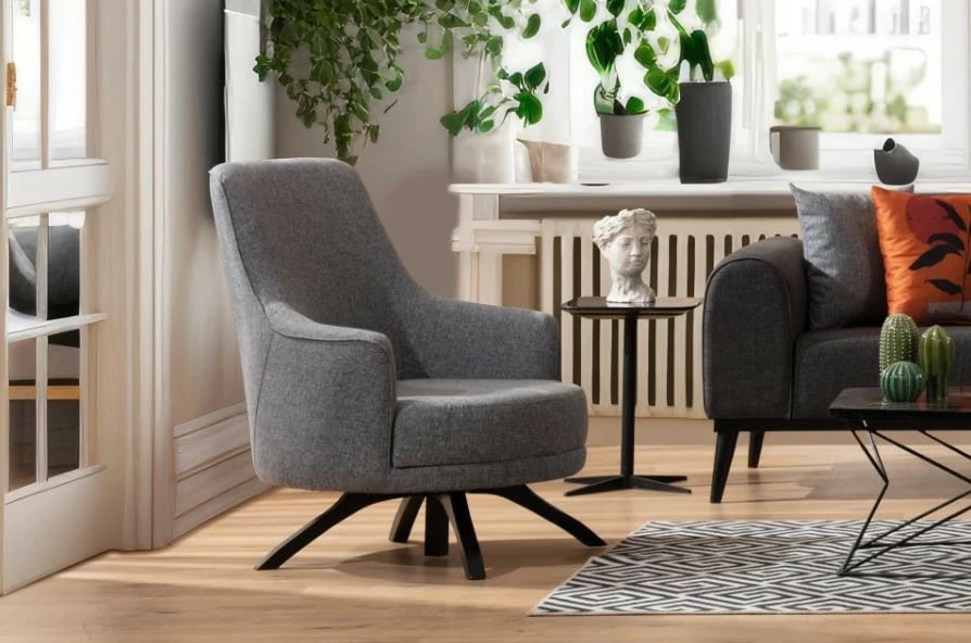 Karrige krahu Atelier del Sofa, Kapri, ngjyrë gri e çelët