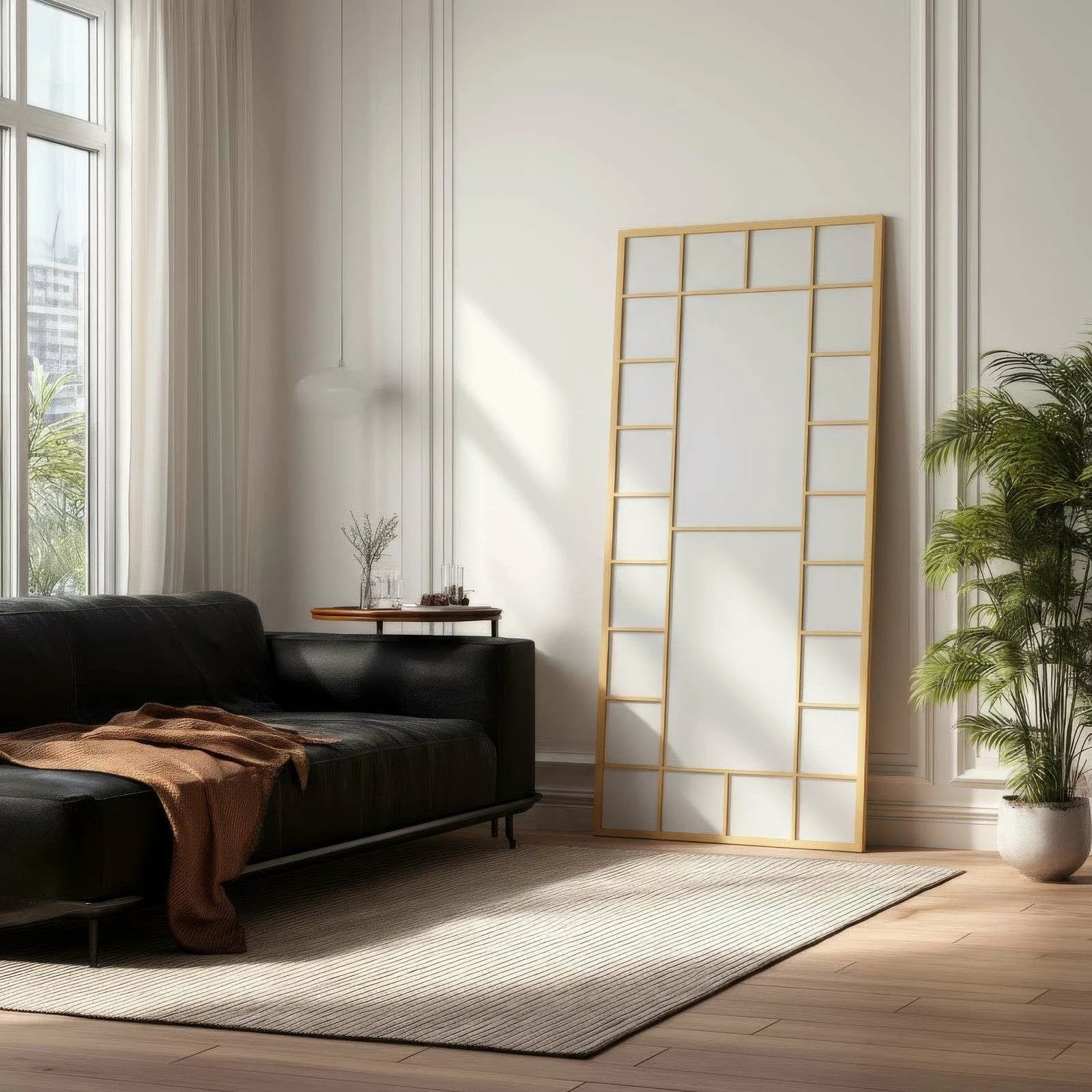 Pasqyrë e madhe Cheval, ngjyrë ari, Skye Decor, Boxia