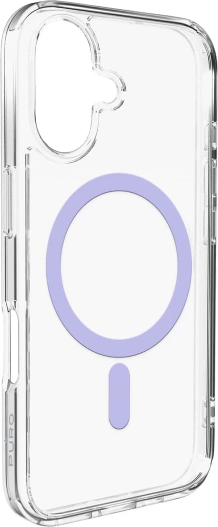 Mbështjellës Puro Lite Mag për iPhone 17, kompatibil me MagSafe, transparent me unazë rozë