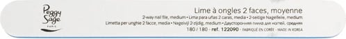 Lëmues për thonj Peggy Sage 2-Way Nail File Medium 180/180 i bardhë 1 copë