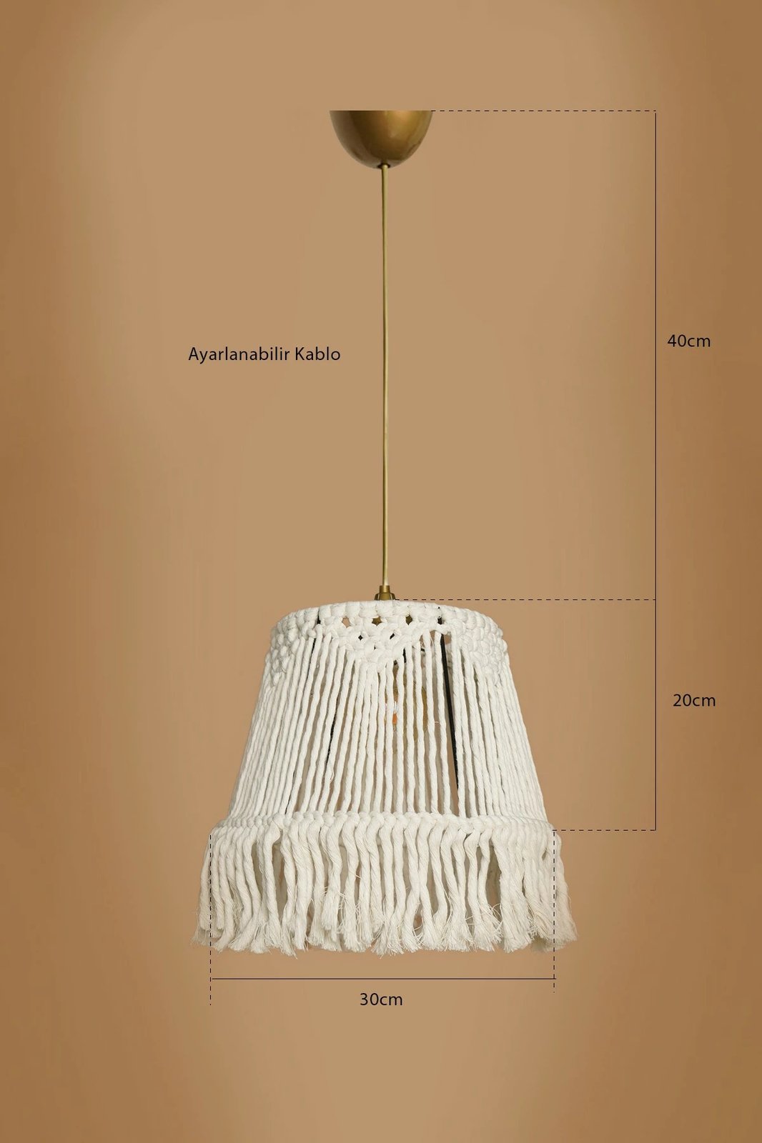 Llambë tavani Opviq, krem, macrame, YL561 Llambë tavani Opviq, krem, macrame, YL561