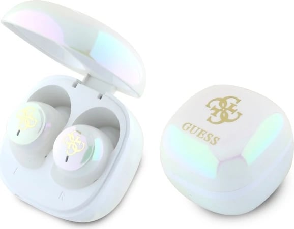 Kufje Bluetooth Guess GUTWSJ144ESH TWS me stacion dokimi, të bardha Kufje Bluetooth Guess GUTWSJ144ESH TWS me stacion dokimi, të bardha