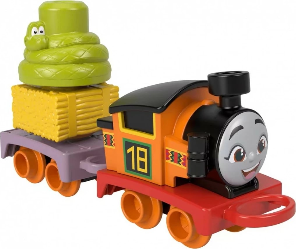 Lodër tren Fisher Price Thomas & Friends My First Locomotive, HXP51/HYG34, shumëngjyrëshe, set me vagon dhe ngarkesë