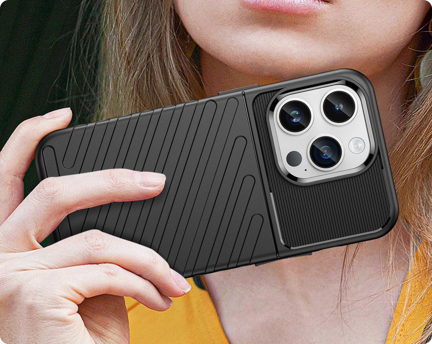 Mbështjellës Hurtel Thunder Case për iPhone 14 Pro Max, i zi