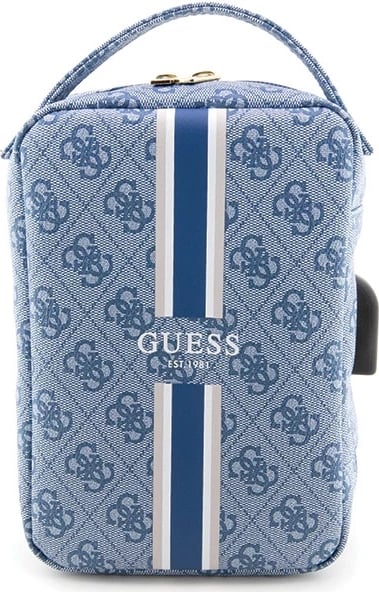 Çantë organizer Guess 4G Printed Stripes, poliester/nylon, kaltër