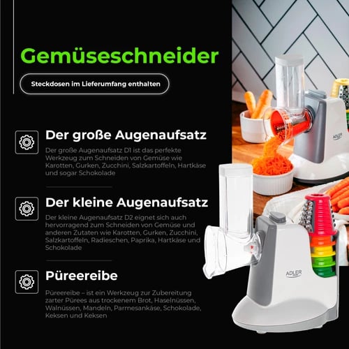 Prerëse perimesh elektrike, Adler AD 4815, 150 W, 5 shtojca