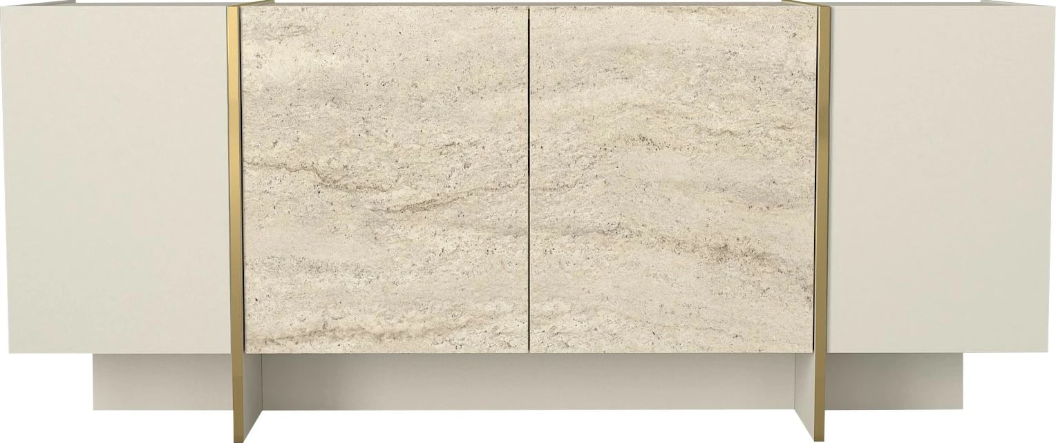 Konsol Skye Decor, ngjyrë travertin dhe sandstone, 180x75.5x46.6cm