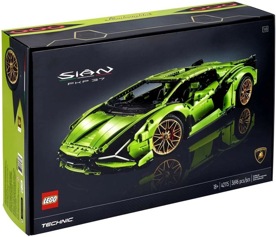 Set ndërtimi LEGO Technic Lamborghini Sian FKP 37, 42115, 3696 pjesë, Jeshile