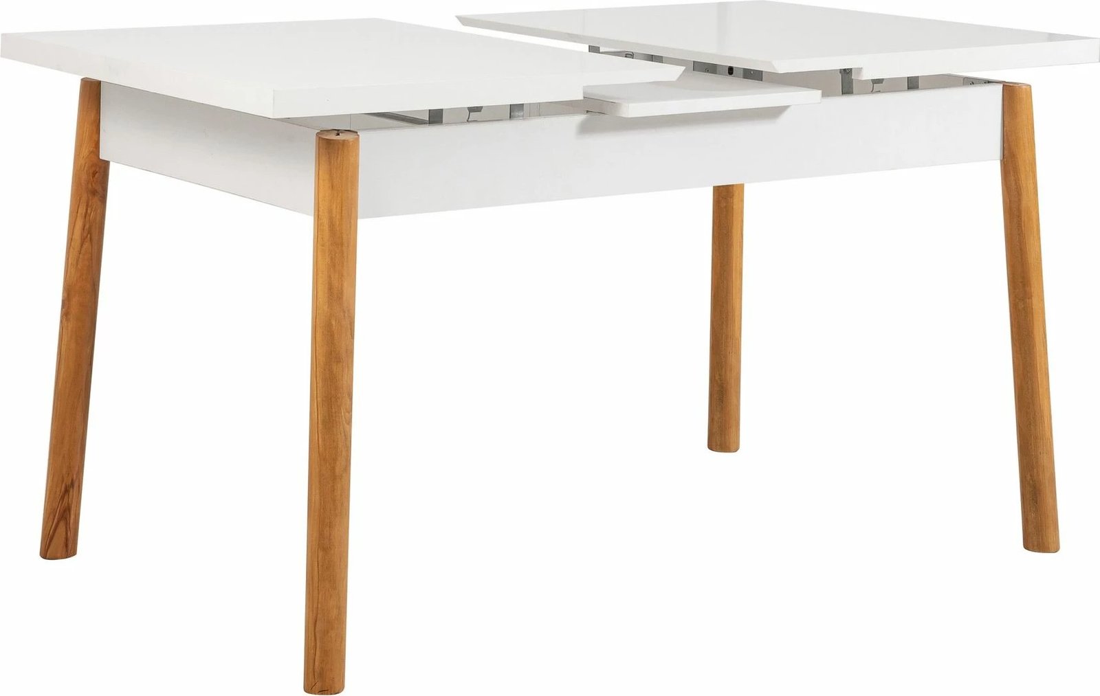 Tavolinë ngrënie me zgjatje, Santiago Masa, ngjyrë pishë Atlantike dhe e bardhë