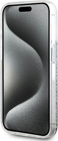 Mbështjellës Karl Lagerfeld Liquid Glitter Karl Head MagSafe për iPhone 15 Pro Max, Transparent