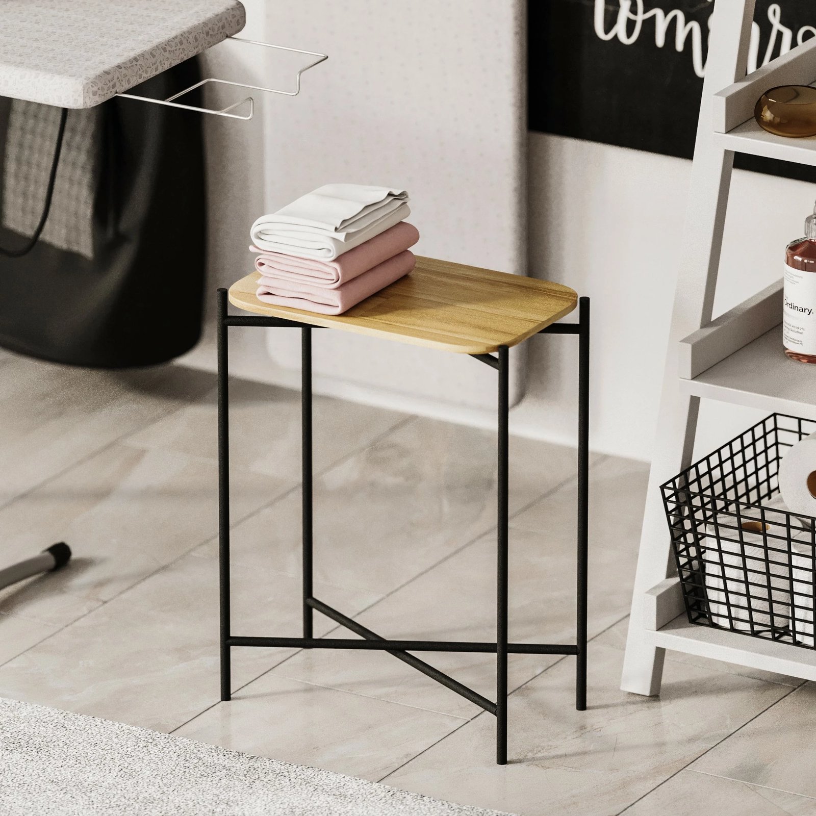 Tavolinë kafeje Hanah Home, SHB-003, ngjyrë e zezë dhe natyrale