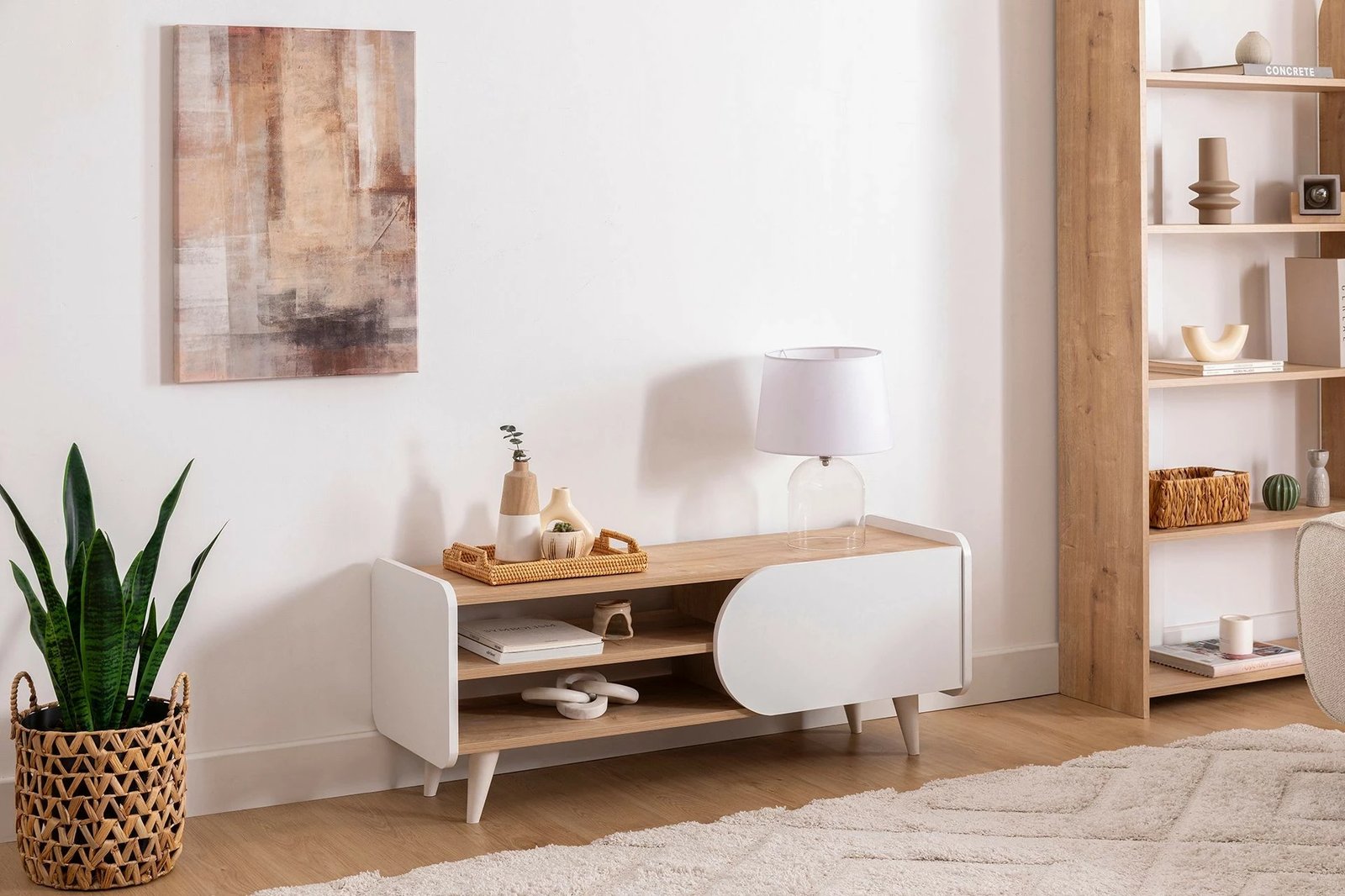 Komodë TV Hanah Home, Mindy Tv 120, ngjyrë safir dhe e bardhë