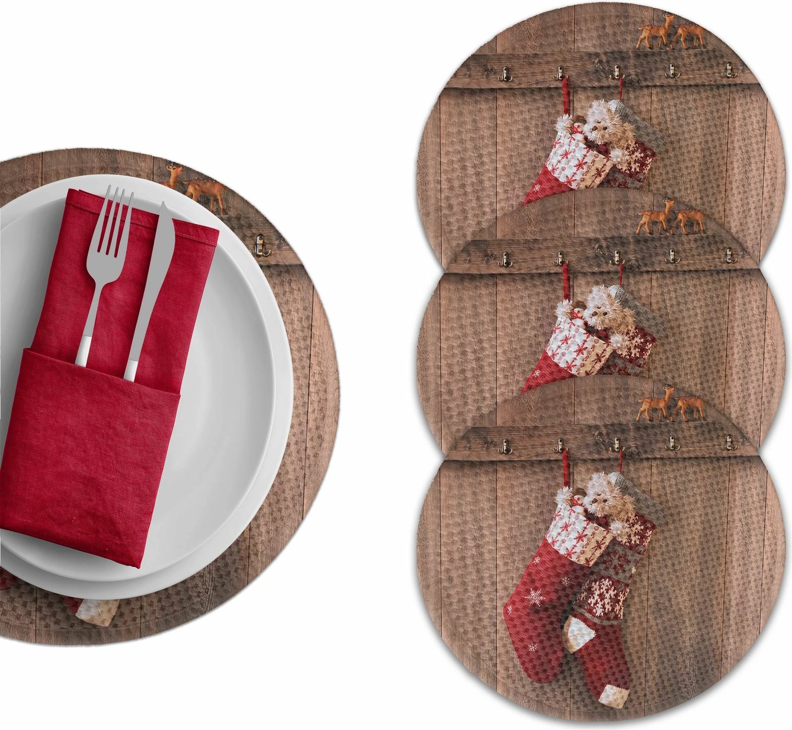 Set nënshtruesish tavoline Hermia Concept, shumëngjyrësh, 4 copë, 37cm