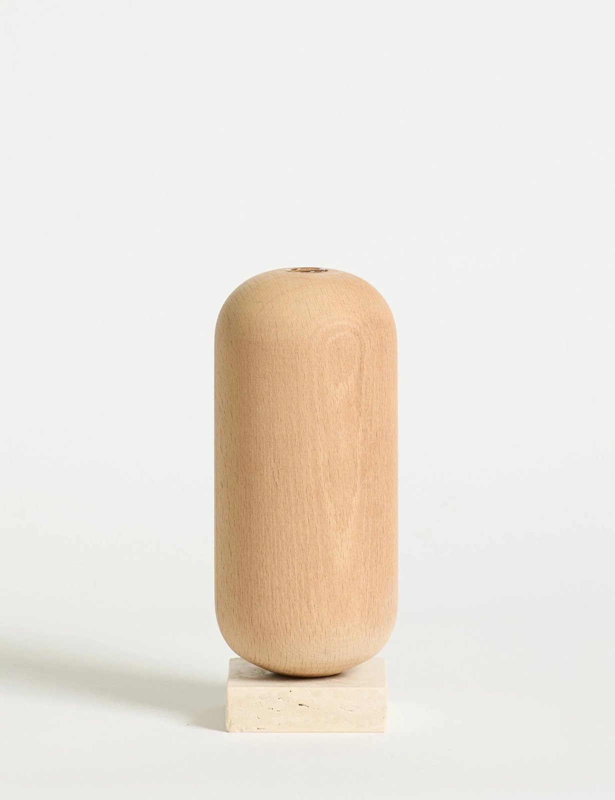 Vazo Evila Originals, Vasio Big, ngjyrë bezhë, qeramike, me bazë travertini, 9x22.5x9cm