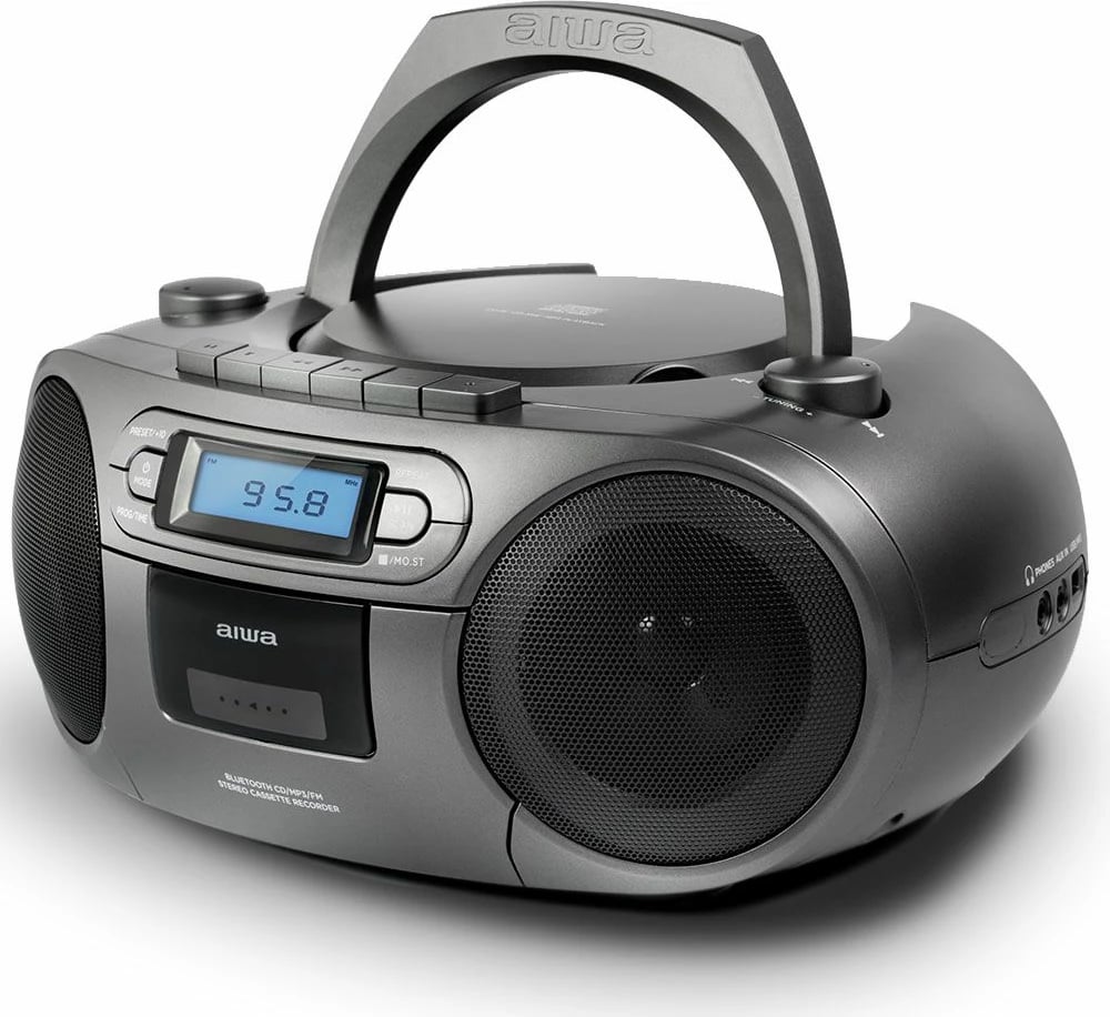 Radio Boombox Portative me Kasetë, Bluetooth dhe AM/FM AIWA BBTC-550MG