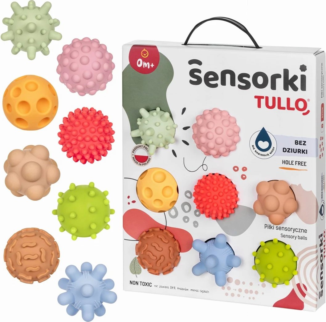 Set topa sensorik Tullo, 8 copë, ngjyra pastel